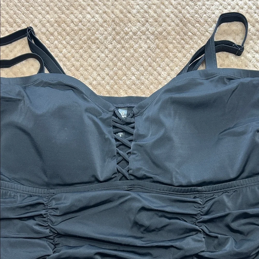 Torrid Wireless Lattice Swimsuit Black Size 3 - Picture 4 of 6
